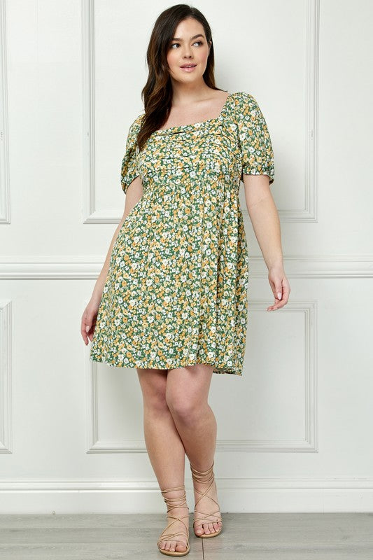 Plus Size Floral Dream Baby Doll Dress