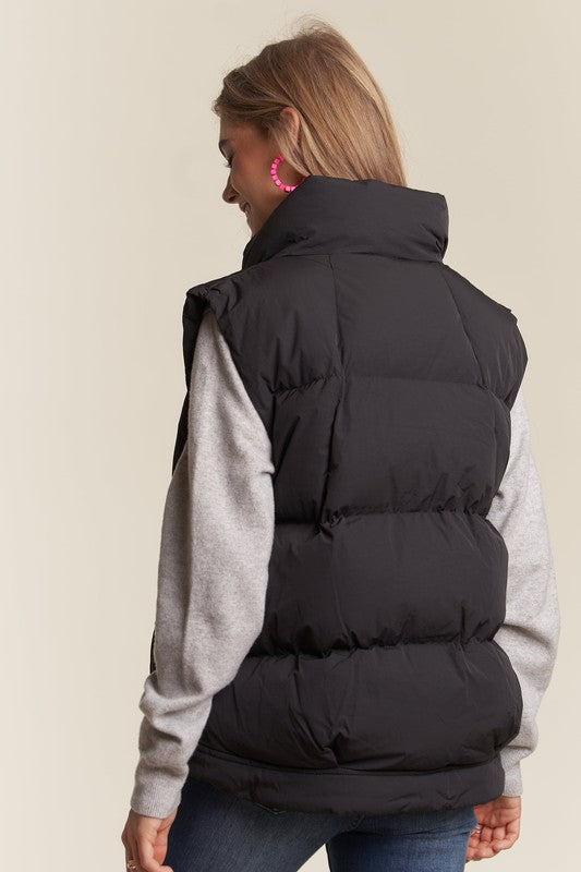 FRONT ZIP UP PUFFED UTILITY VEST