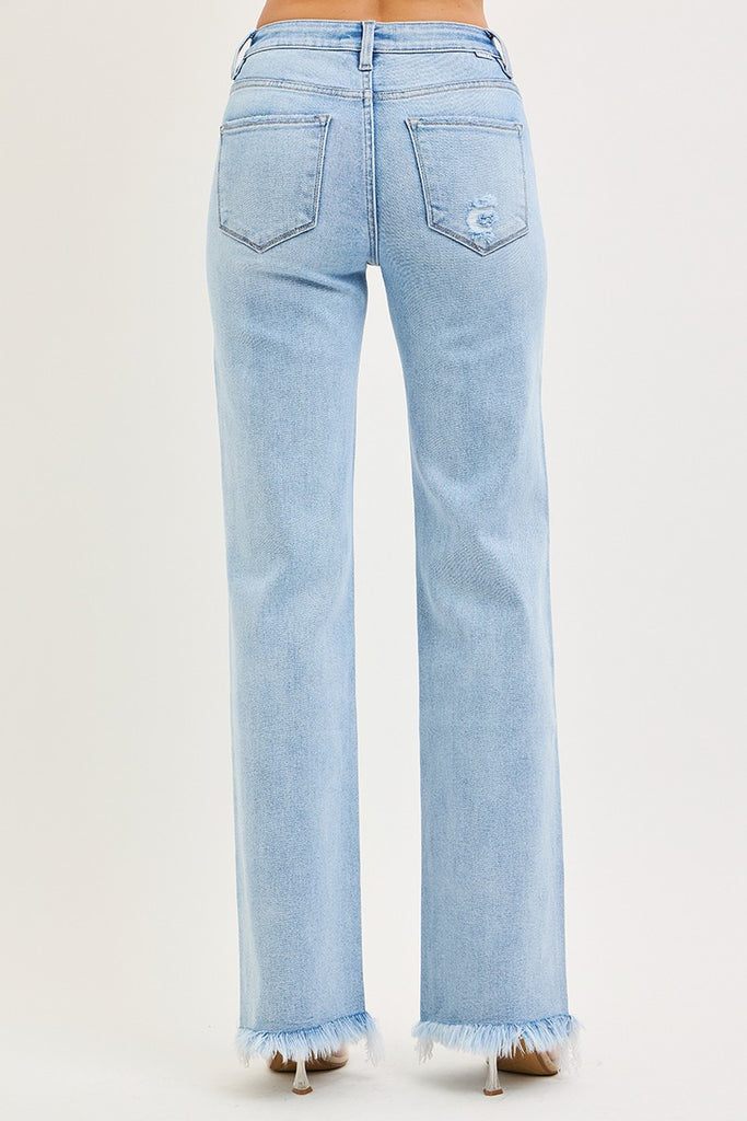 Tummy Control High Rise Long Straight Jeans