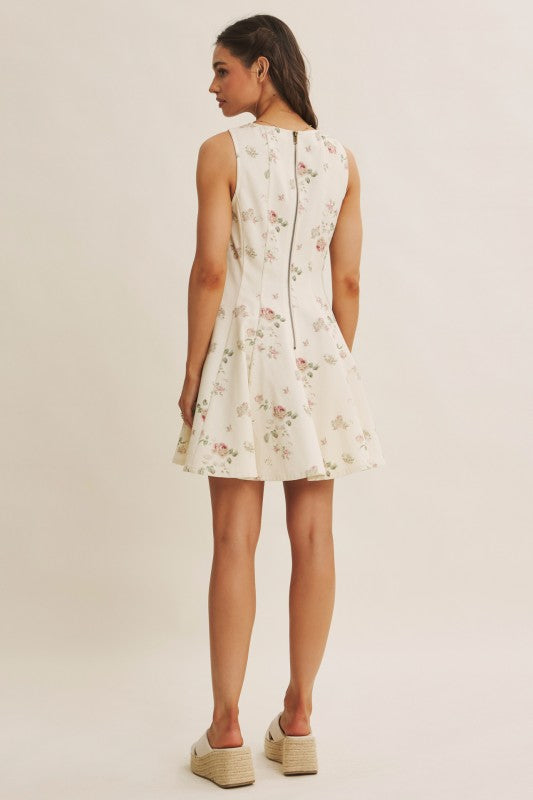 English Rose Fit And Flare Cotton Mini Dress