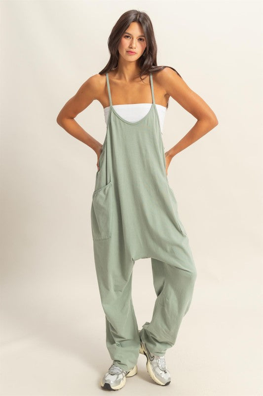 Relaxed Fit Mineral Washed Jumpsuit