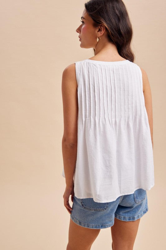 Pintuck Cotton Blouse