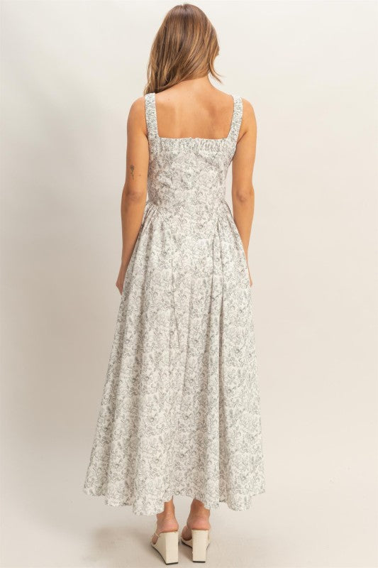 Floral Print Empire Waist Dress