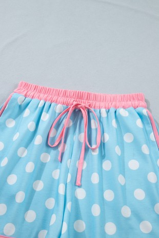 Polka Dot Contrast Edge Casual Short Set