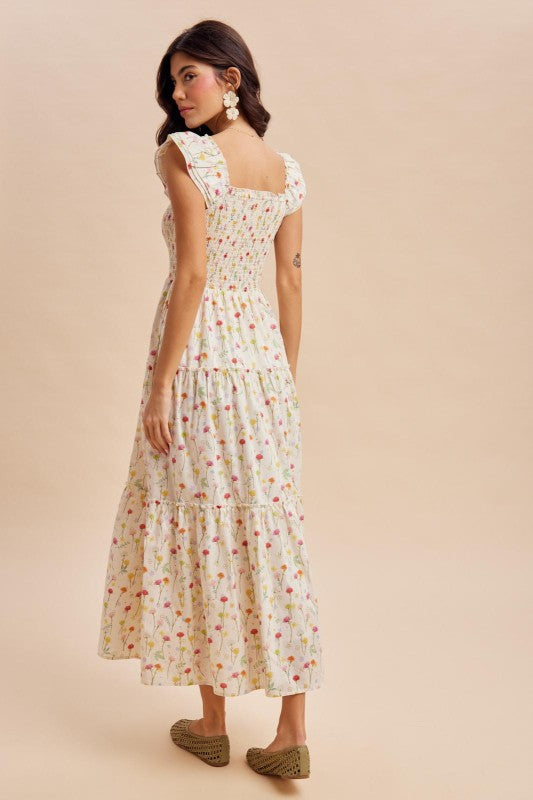 Smocked Floral Maxi Dress