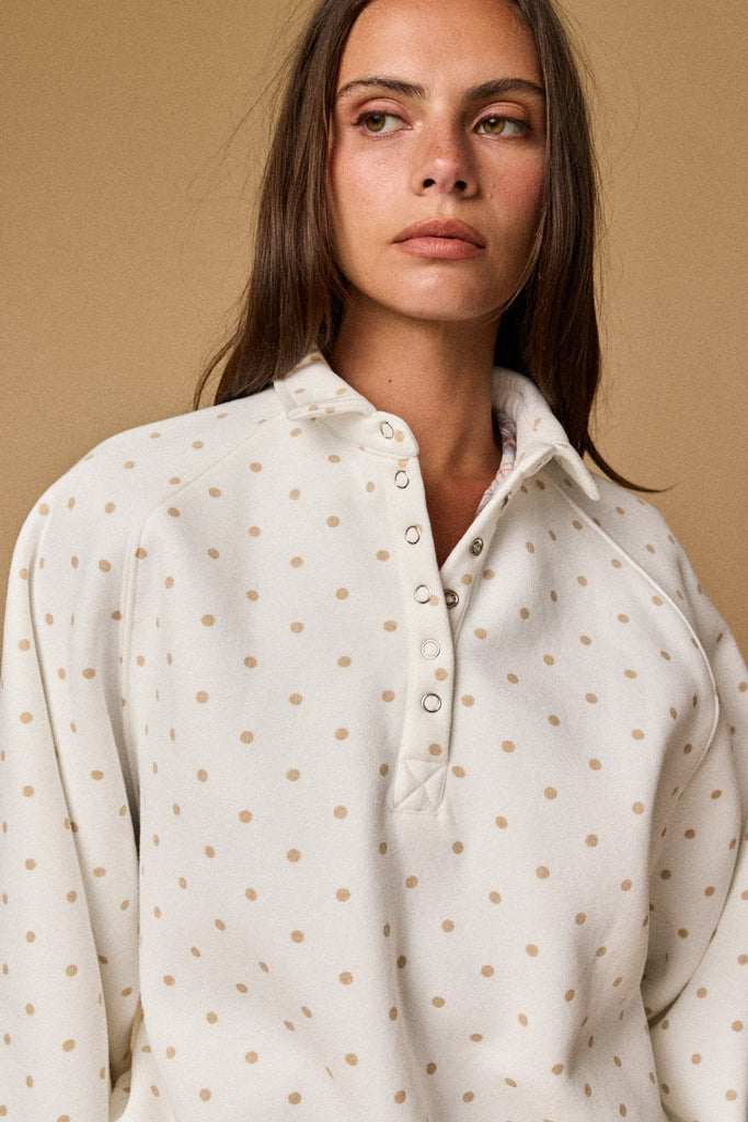 Polka Dot Piper Snap Button Sweater