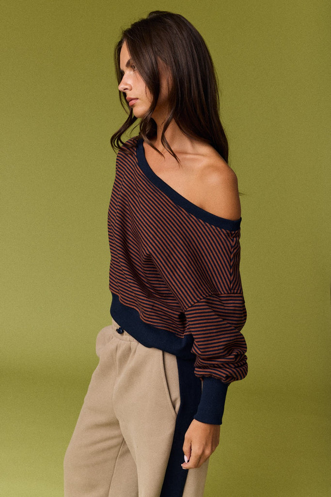 Amira Striped Lounge Sweatshirt