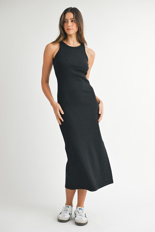 BODYCON RIBBED MIDI DRESS