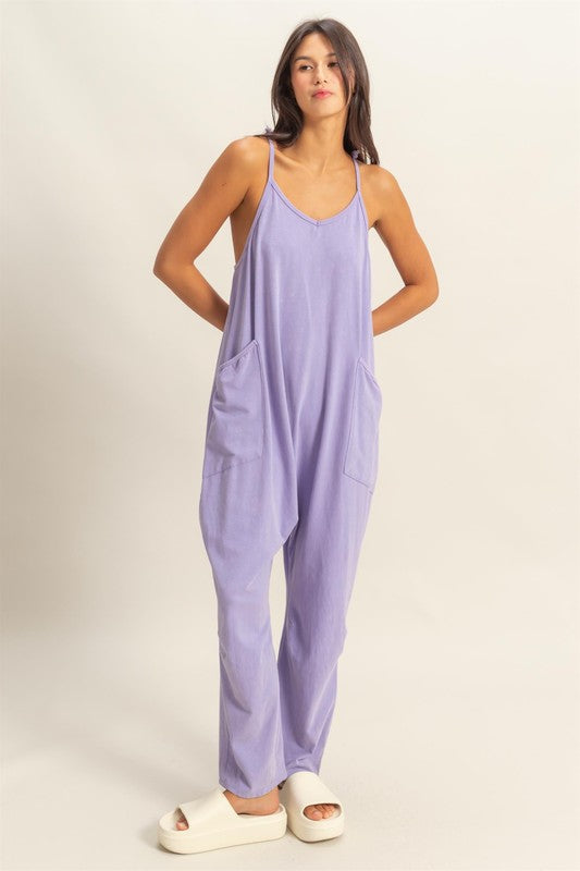 Relaxed Fit Mineral Washed Jumpsuit