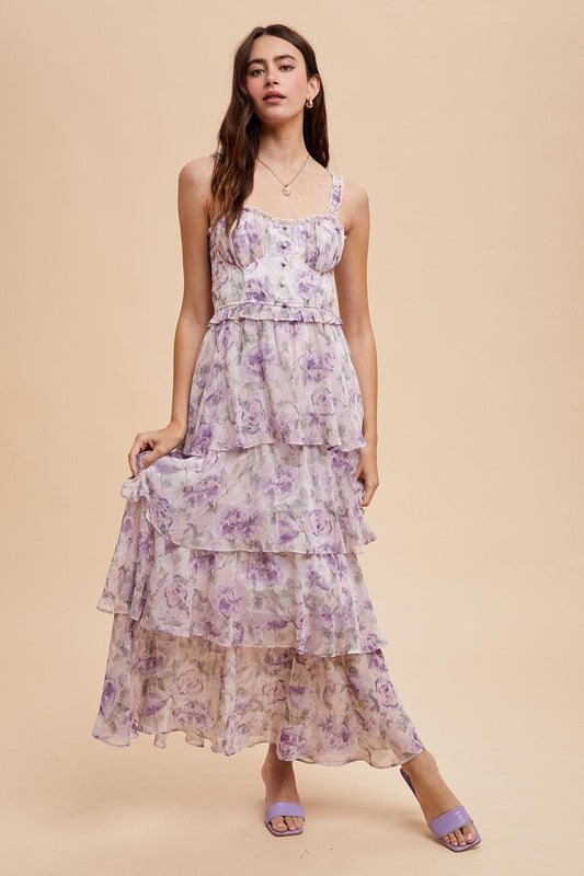 Crochet Lace Floral Maxi Dress