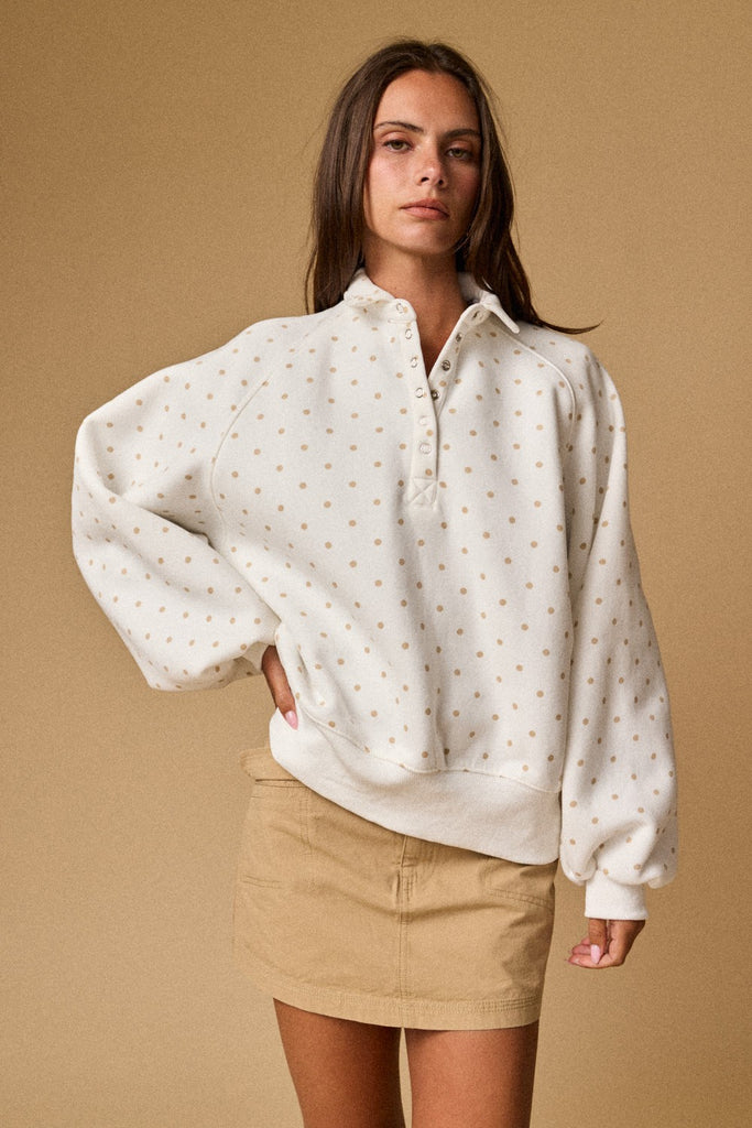 Polka Dot Piper Snap Button Sweater