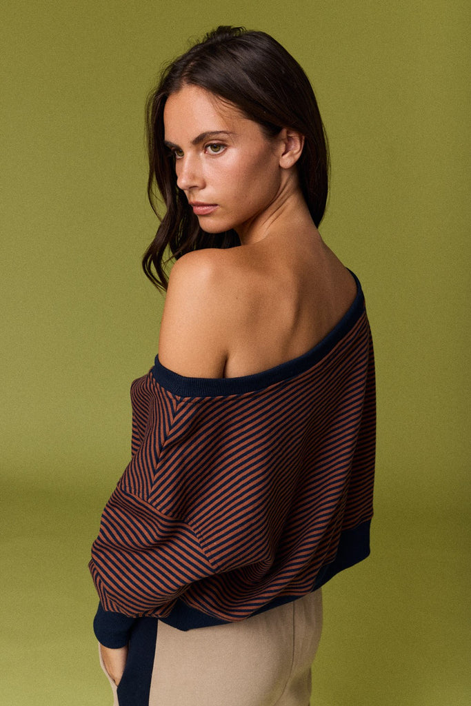 Amira Striped Lounge Sweatshirt