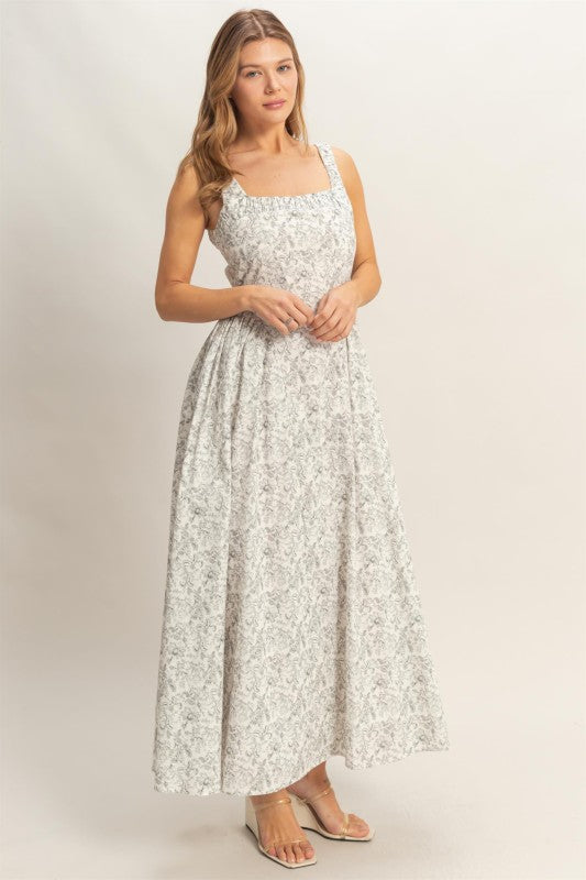Floral Print Empire Waist Dress