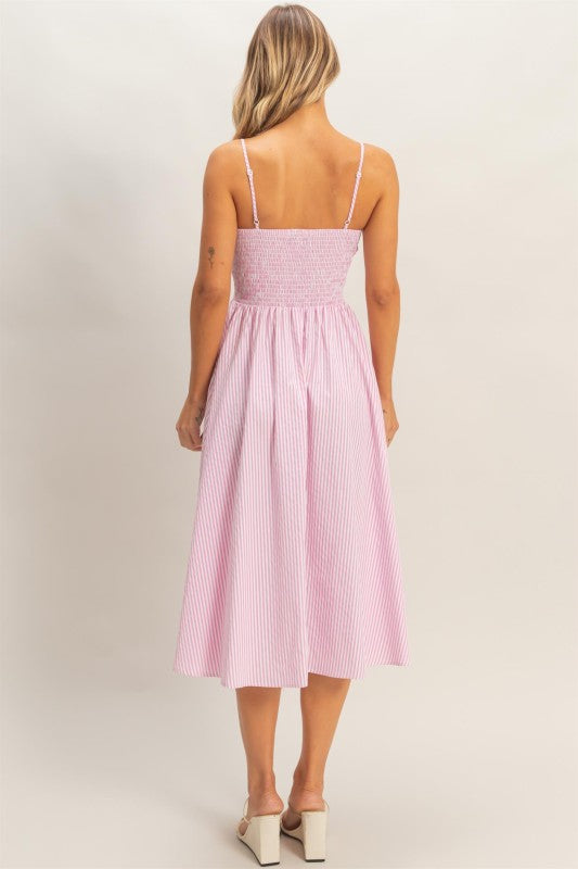 Striped Spaghetti Strap Dress