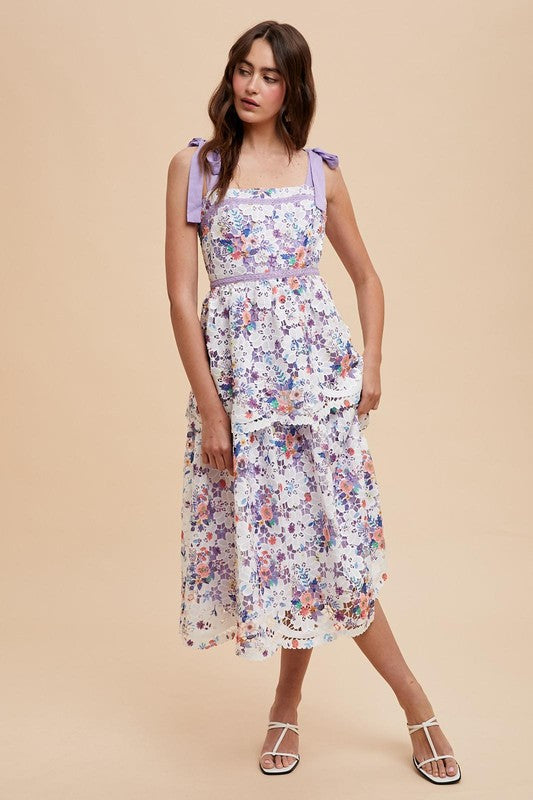 Crochet Lace Floral Maxi Dress