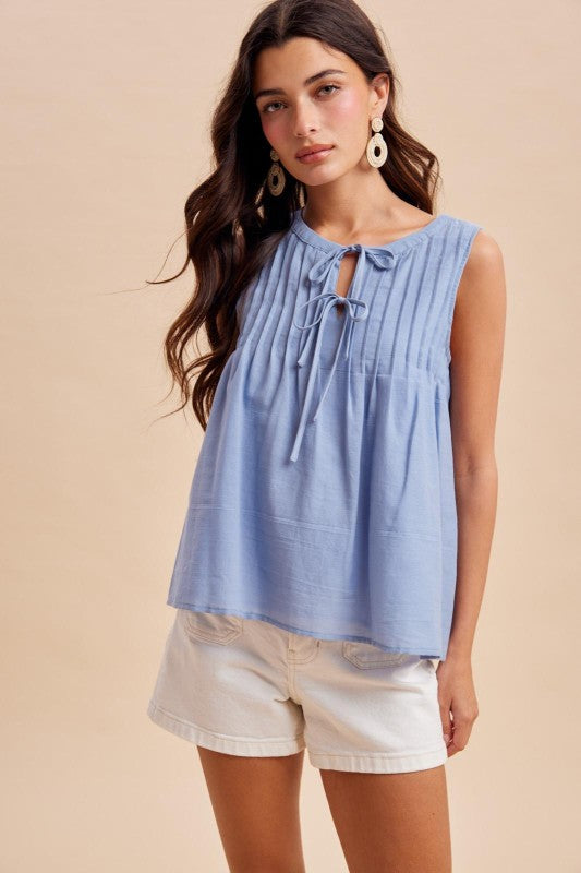Pintuck Cotton Blouse