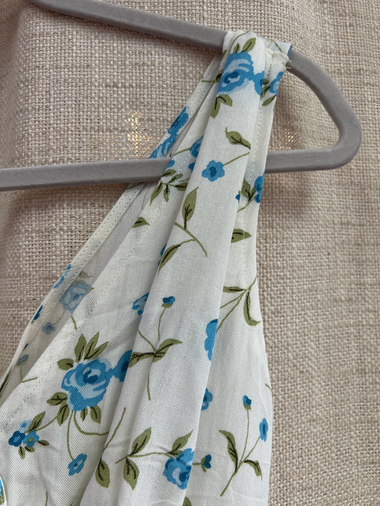 Floral V Neck Sleeveless Corset Midi Dress
