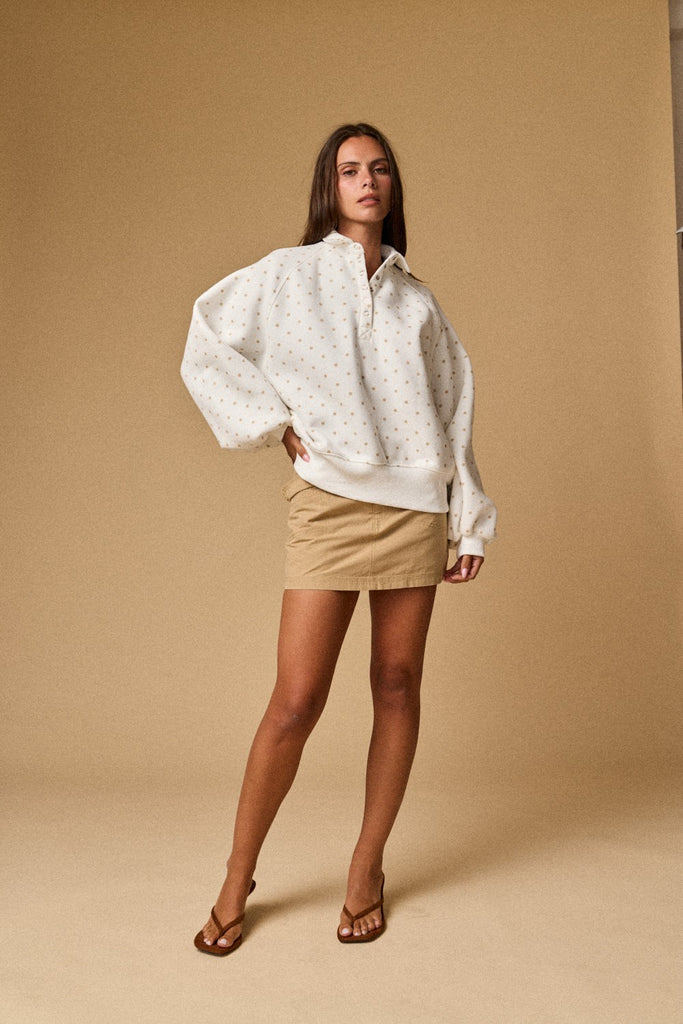 Polka Dot Piper Snap Button Sweater