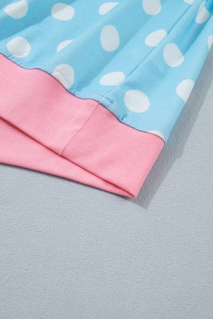 Polka Dot Contrast Edge Casual Short Set