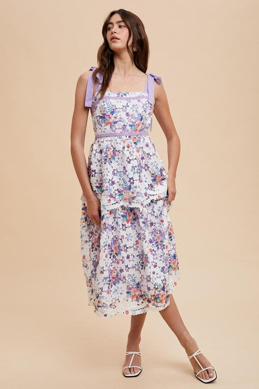 Crochet Lace Floral Maxi Dress