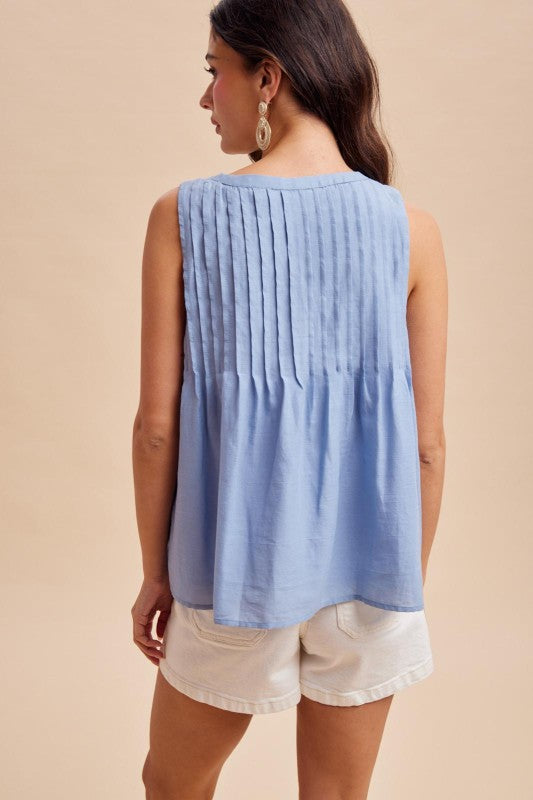 Pintuck Cotton Blouse