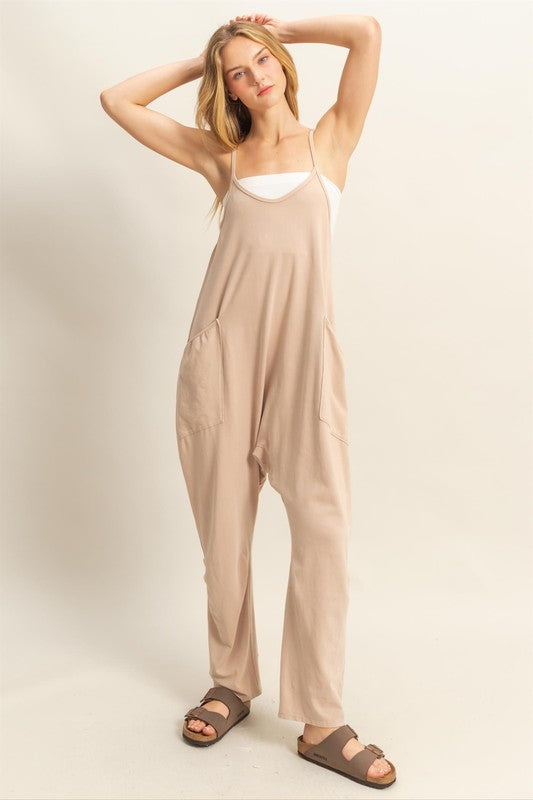 Relaxed Fit Mineral Washed Jumpsuit