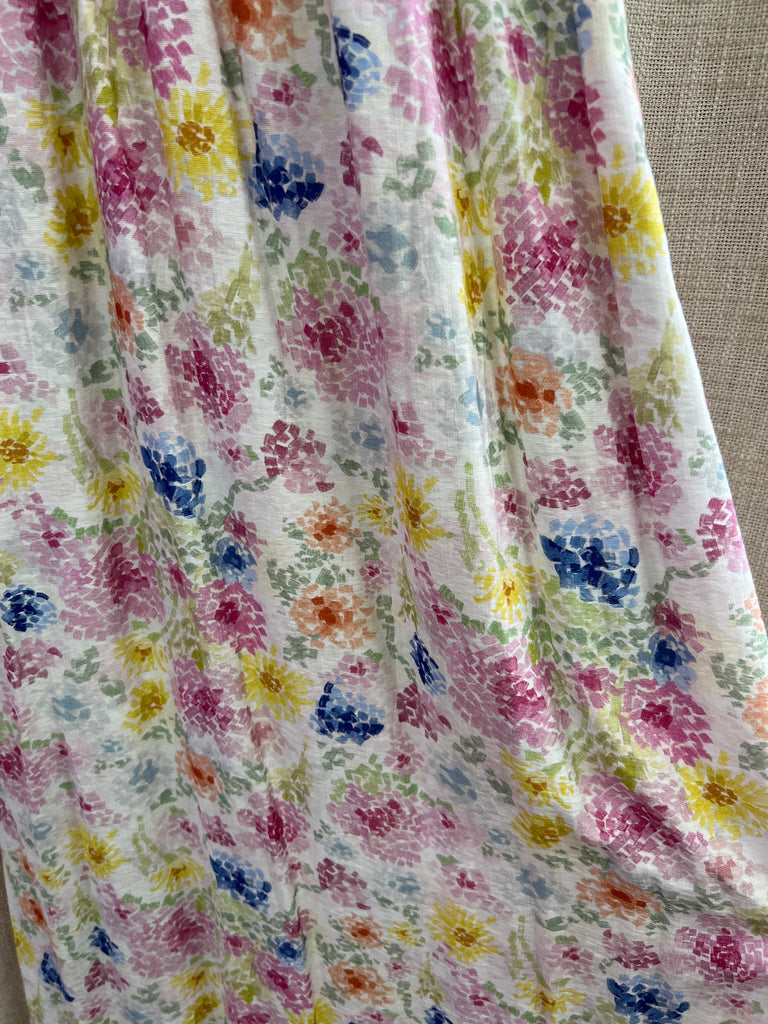 Pop Of Color Floral Smocked Maxi Dress With Bow
