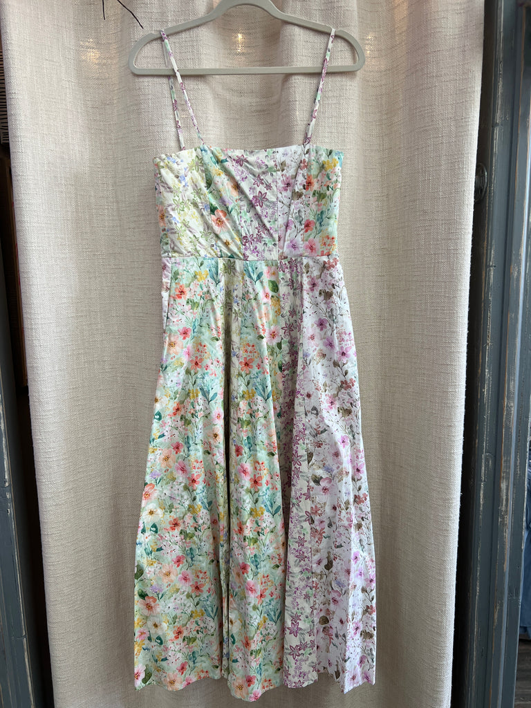 Mixed Floral Midi Dress