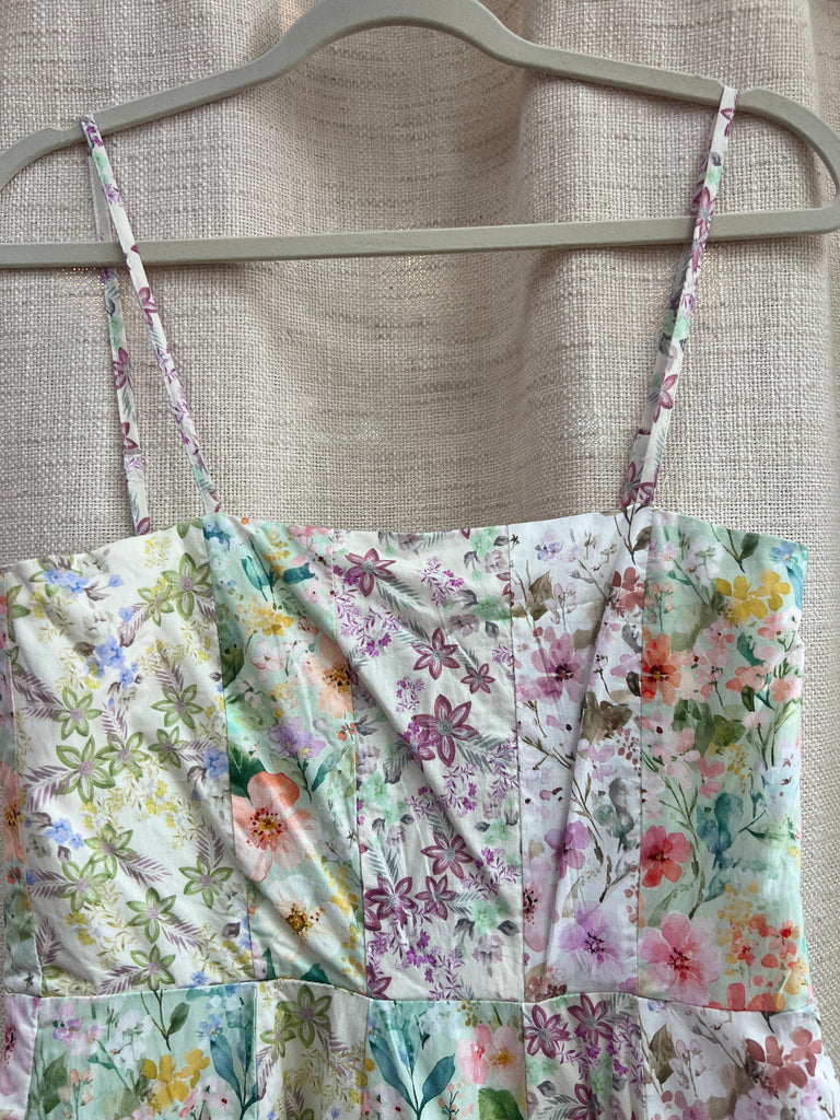 Mixed Floral Midi Dress