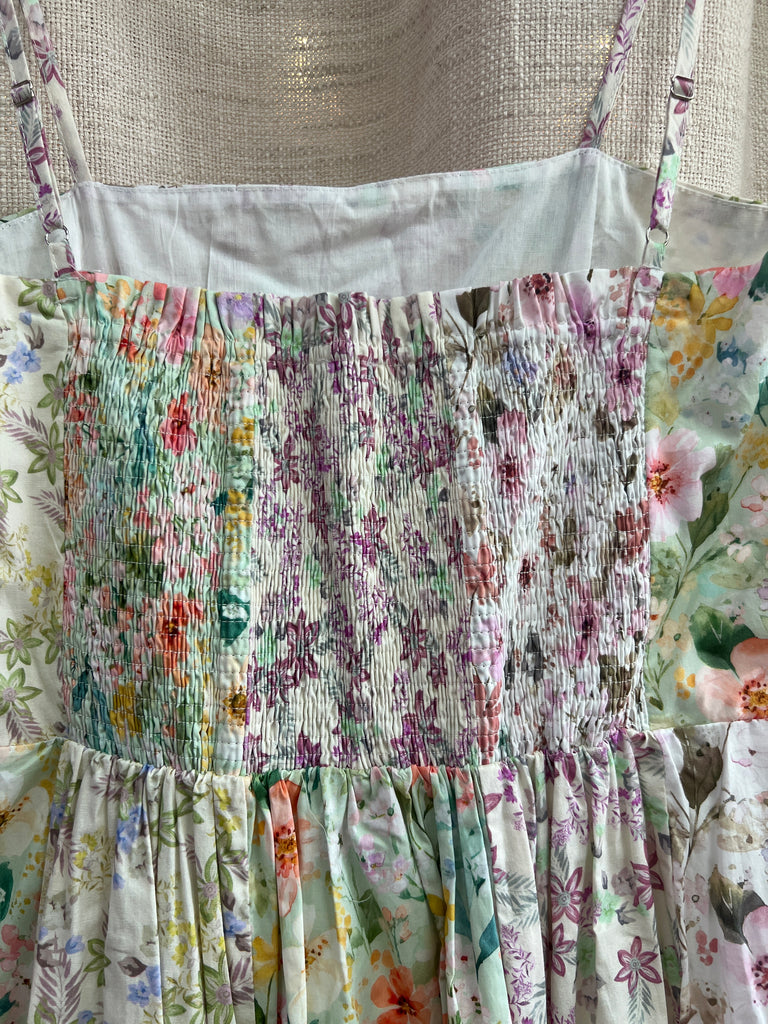 Mixed Floral Midi Dress