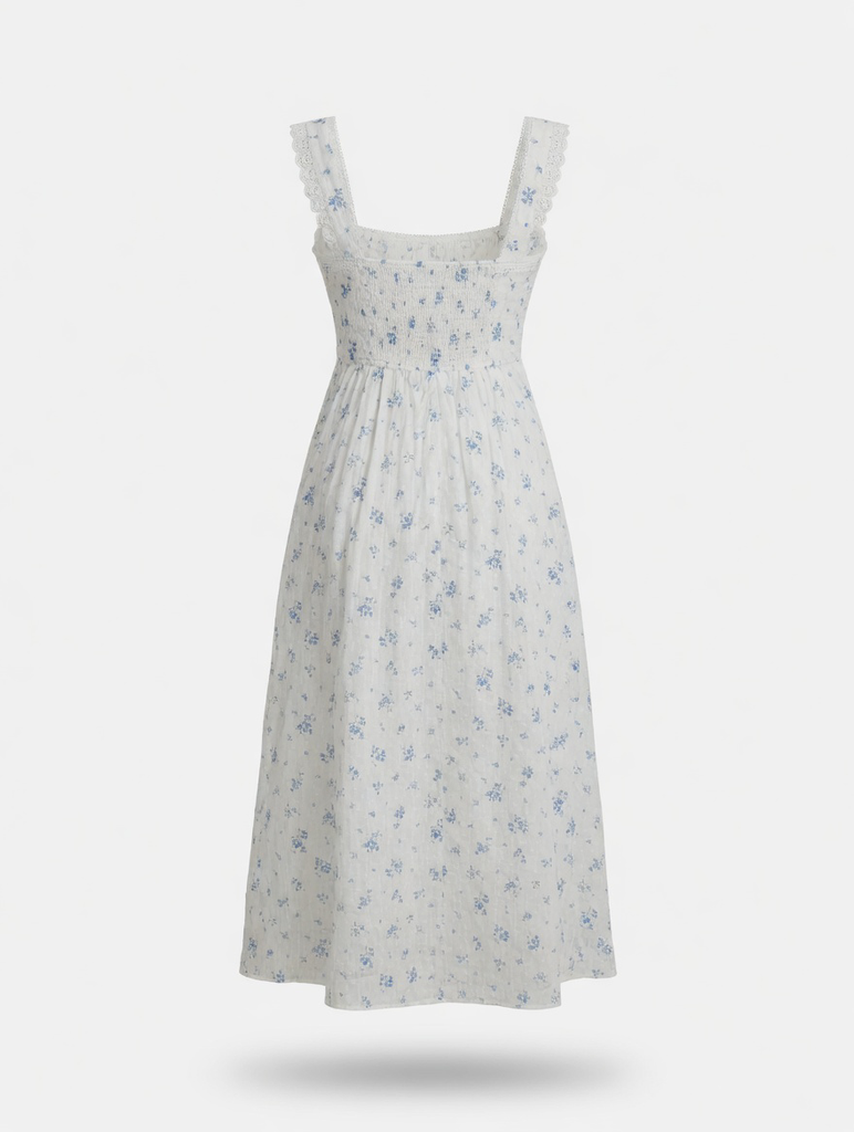 Floral Stripe Clip Dot Sleeveless Maxi Dress