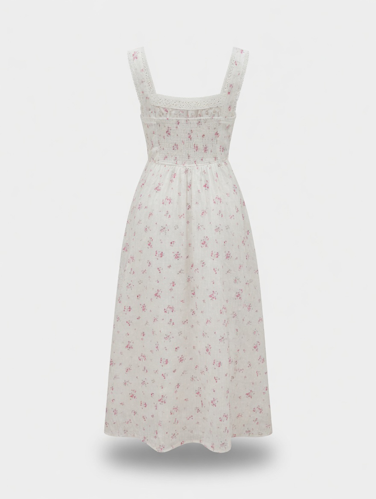 Floral Stripe Clip Dot Sleeveless Maxi Dress
