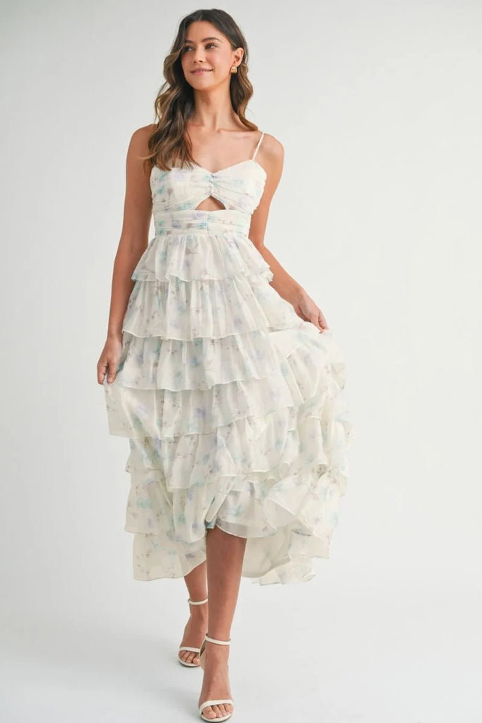 Cadee Floral Ruffle Tiered Dress