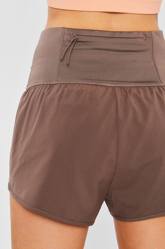 Woven Solid Inner Brief Back Pocket Shorts