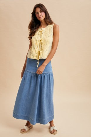 Ditsy Floral Cotton Blouse With Front Tie