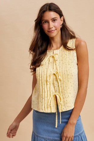 Ditsy Floral Cotton Blouse With Front Tie