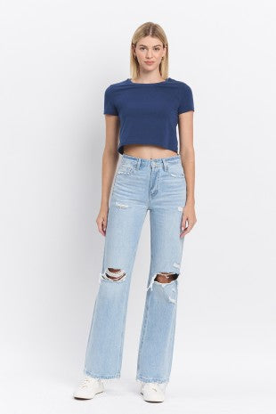 90's Vintage Super High Rise Flare Jeans