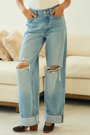 Vintage Fold Distress & Chill Retro Fold Jeans
