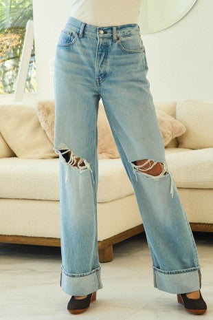 Vintage Fold Distress & Chill Retro Fold Jeans