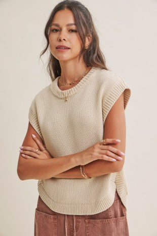 Side Button Sweater Vest