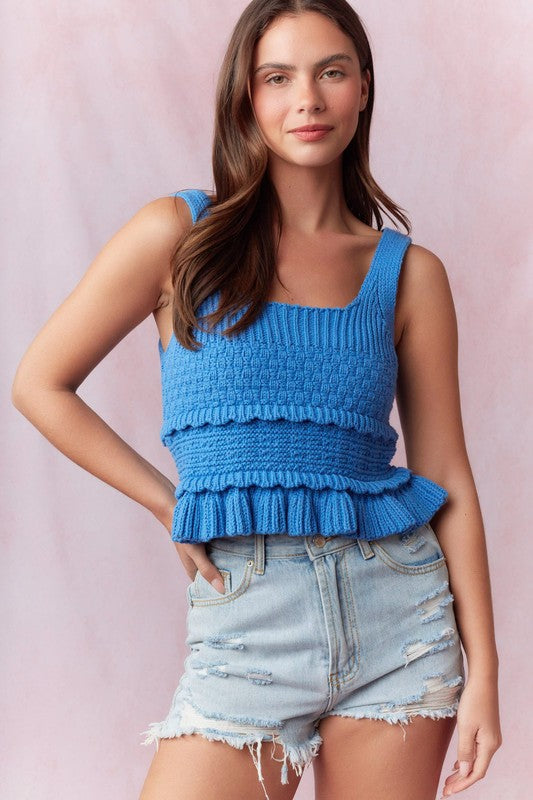 Ruffle Crochet Tank Top