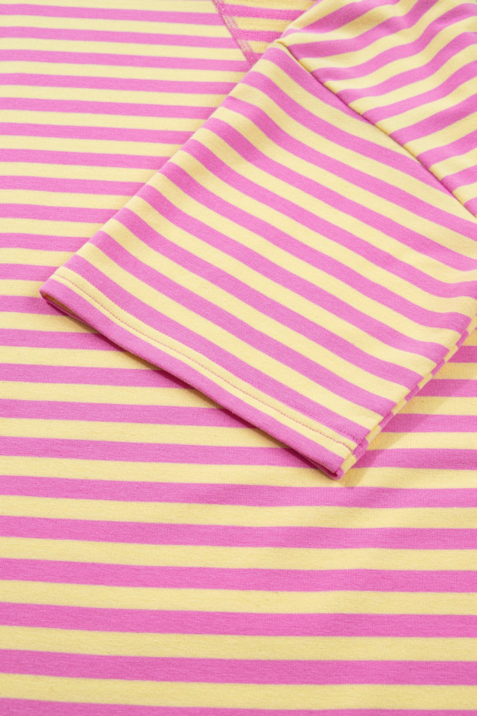 Stripe Contrast Trim Boxy Terry Short Set
