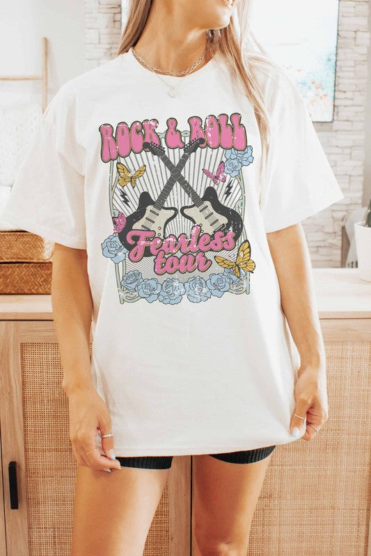 ROCK & ROLL FEARLESS TOUR OVERSIZED GRAPHIC TEE
