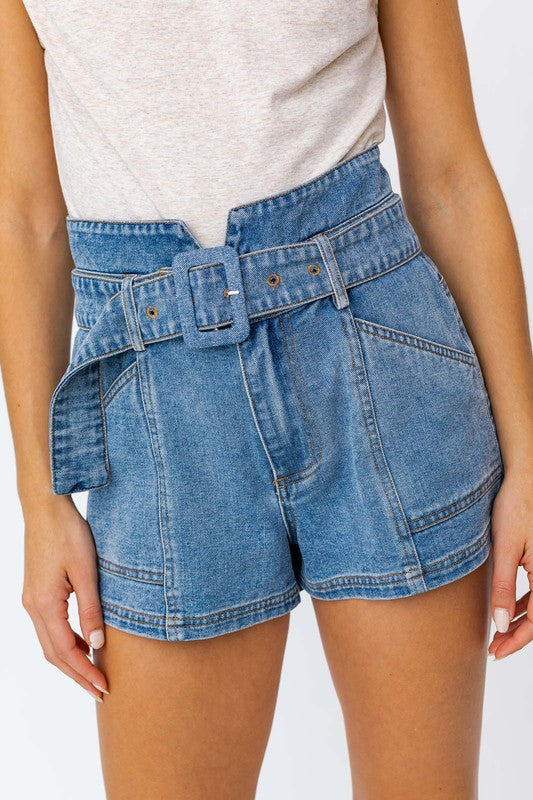 PAPERBAG DENIM SHORTS